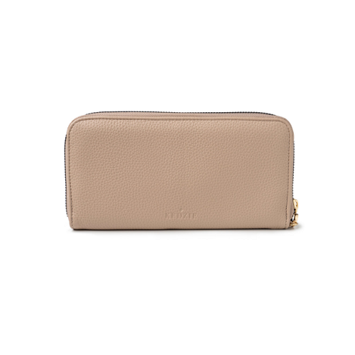 DM Kedzie Eclipse Zip-Around Clutch Cream