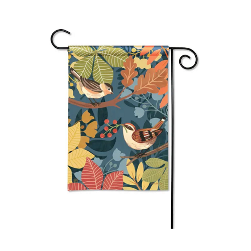 Studio M Fall Birds and Berries Garden Flag