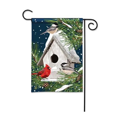 Studio M Birdhouse in Winter Garden Flag