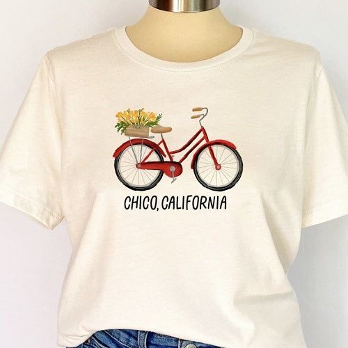 Doodles Ink Red Bike Chico Tee