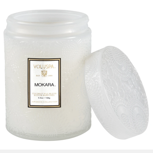 Voluspa Mokara Small Embossed Glass Jar Candle