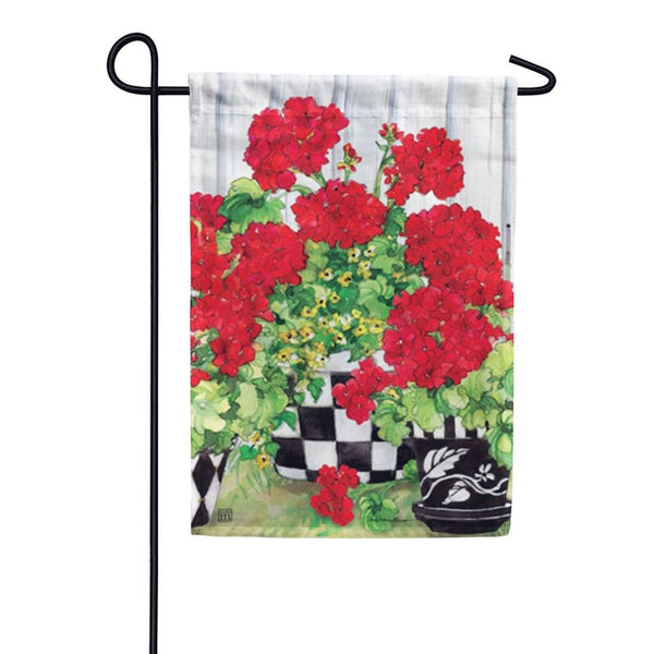 Studio M Geranium Flowers Garden Flag