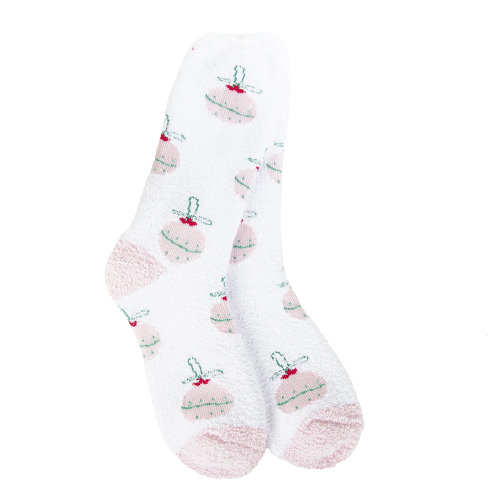 Crescent Sock Company Holiday Cozy Crew Ornament Ball Women's Socks