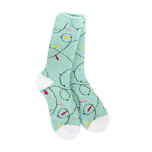 Crescent Sock Company Holiday Cozy Crew Holiday Lights Women's Socks