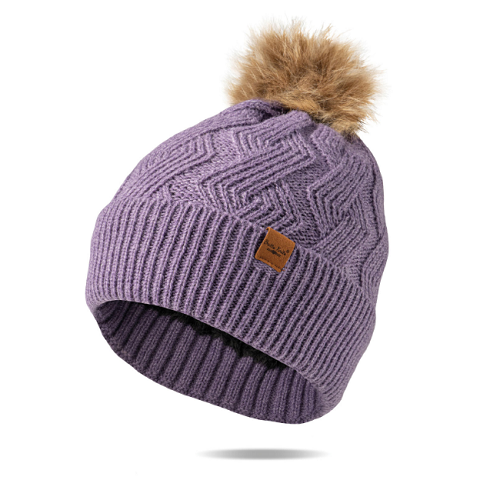 Britt's Knits Mainstay Pom Hat Purple