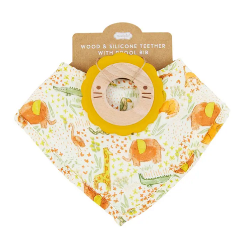 Mud Pie Safari Teether Bib Set