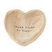 Mud Pie Think Happy. Be Happy. Wood Heart Trinket Tray