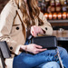DM Kedzie Eclipse Zip-Around Clutch Black