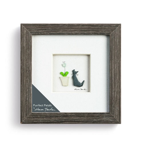 Sharon Nowlan Purrfect Petals Wall Art - Gray